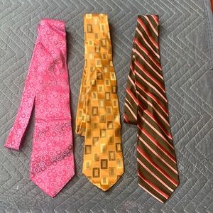 MURANO. neck ties. Pink purple peach brown red.